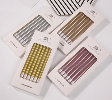 Свечи для торта на день рождения, 6 шт, ШАМПАНСКОЕ ЗОЛОТО