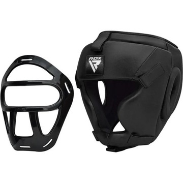 ШЛЕМ С МАСКОЙ ТРЕНИРОВОЧНЫЙ СПАРИНГ ДЛЯ ММА БОКСЕРСКИЙ ГРИЛЬ FULL BLACK T1 RDX S