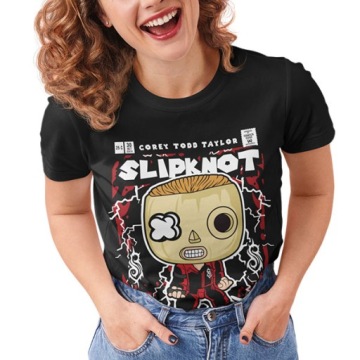 ЖЕНСКАЯ ФУТБОЛКА С ИЗОБРАЖЕНИЕМ УЖАСОВ/РОКА COREY TAYLOR SLIPKNOT