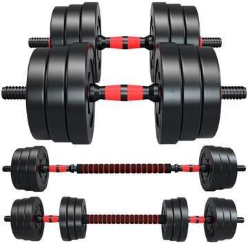 Hantle powlekane/gumowane regulowane CANMALCHI zestaw 15 kg