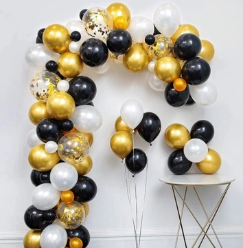 BALON ZESTAW GIRLANDA BALONOWA URODZINY GOLD/BLACK