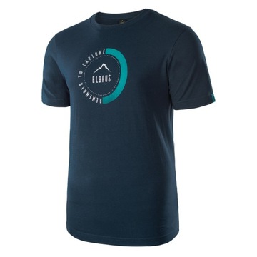 Koszulka Męska LORETO ELBRUS T-Shirt Bawełniana z Nadrukiem Niebieska