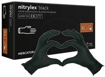 Rękawice Rękawiczki nitrylowe czarne XL 100 sztuk