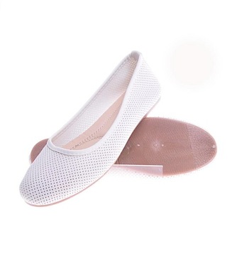 Białe ażurowe buty damskie balerinki baleriny buty wiosenne 11274 38