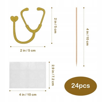 Топперы для торта «Стетоскоп» Ингредиенты 24 шт.