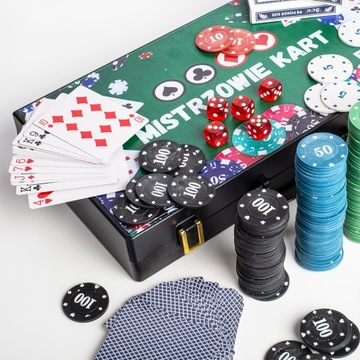 POKER ZESTAW DO GRY W POKERA TEXAS 300 SZT ŻETONÓW WALIZKA KARTY