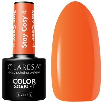 Claresa Lakier Hybrydowy do paznokci STAY COSY 4 pomarańczowy