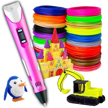 3D РУЧКА ДЛЯ ДЕТЕЙ 3D PEN PRO ПРИНТЕР PLA КАРТРИДЖИ 110 МЕТРОВ XXL НАБОР