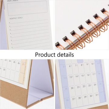 Desk Calendar Desk Calendar Ornament Stand Up Flip Calendar Decor Desktop