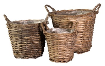 OSŁONKA NA DONICĘ KOSZ WIKLINOWY doniczka boho okrągła na palmy 3 szt.