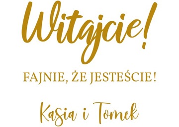 naklejka WITAJCIE Twoje imiona 45x42 na tablica