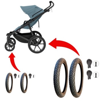 Комплект шин і камер Thule 2x10" + 2x16" | візок, замінники, простий ніпель
