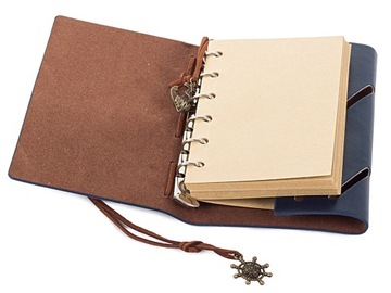 NOTES PODRÓŻNIKA PAMIĘTNIK DZIENNIK RETRO SKÓRZANA OKŁADKA VINTAGE NOTATNIK