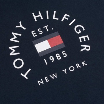 TOMMY HILFIGER BLUZA MĘSKA GRANATOWA FLAG ARCH HOODIE NA PREZENT / M