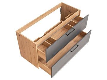 Szafka wisząca Madera szara z umywalką 120 cm