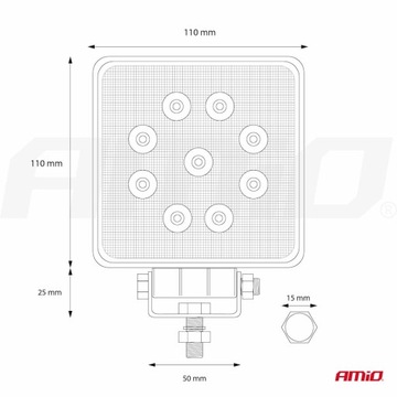 РАБОЧАЯ ЛАМПА ГАЛОГЕННАЯ ПОИСК 9x LED 9-36В 110мм