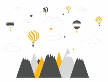 naklejki dla dzieci na ścianę góra góry balon XXXL