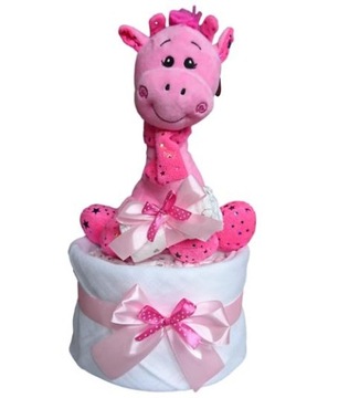 TORT Z PAMPERSÓW 2 PREZENT Z PIELUCH NARODZINY BABY SHOWER CHRZEST