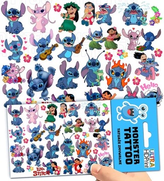 TATUAŻE TYMCZASOWE TYMCZASOWE DLA DZIECI DZIECIĘCE STITCH WZORY ORYGINALNE