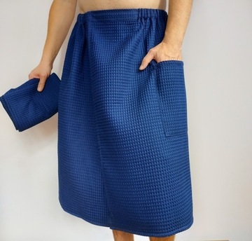 Zestaw kilt + ręcznik do sauny Wafel granat L