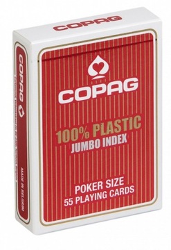Karty Poker Plastik PKJ czerwone Jumbo 4p /Cartamu