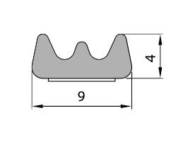 УПЛОТНИТЕЛЬ ДЛЯ ОКОН, ДВЕРЕЙ, ПРОФИЛЬ Е, КОРИЧНЕВЫЙ, РУЛОН 150 м