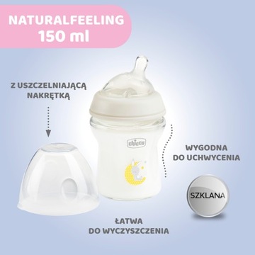 CHICCO Szklana Butelka Antykolkowa 0m+ 150 ml