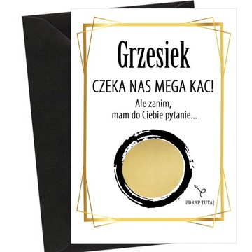 Prośba o świadkowanie ZDRAPKA IMIĘ personalizacja