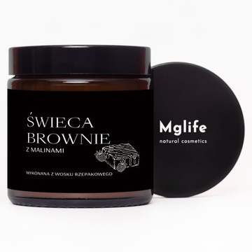 Świeca rzepakowa brownie z malinami Mglife