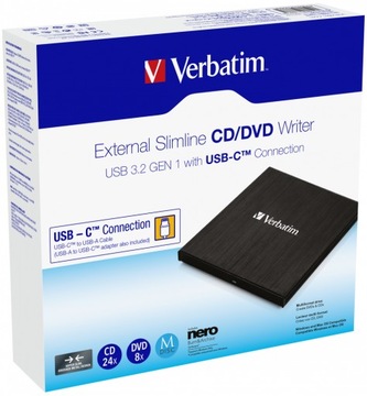 Внешний DVD-рекордер Verbatim Slimline USB-C