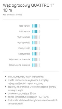 САДОВЫЙ ШЛАНГ QUATTRO 1 дюйм, 10 м CELLFAST, 4 СЛОЯ