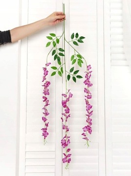 ИСКУССТВЕННЫЕ ЦВЕТЫ ГИРЛАНД ВИСТЕРИ 110см Плющ 12шт Для стены на балкон
