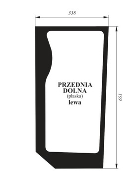 szyba przednia dolna lewa Fiat L60 L65 L75 L85