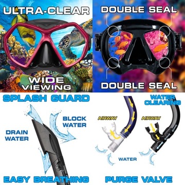 TUSA RT zestaw nurkowy TRAVEL maska fajka płetwy L 42-49 snorkeling