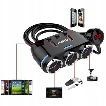 РАЗЪЕМ ПРИкуривателя 12В 24В USB 3.1A