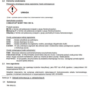 CHWASTOX TRIO НОВИНКА УНИЧТОЖАЕТ СОРЬНИКИ В ТРАВЕ 100МЛ