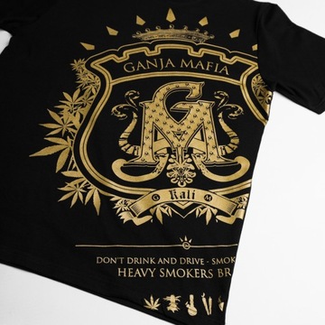 GANJA MAFIA Koszulka T-shirt HERB BIG GOLD / XL