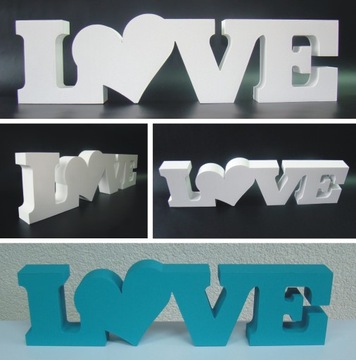 Надпись LOVE, комбинированные буквы, 3D декор.