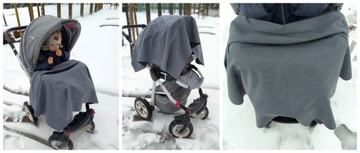 ОДЕЯЛО SOFTSHELL для коляски, пляжное, ВОДОНЕПРОНИЦАЕМОЕ ОДЕЯЛО, серое 110х90