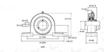 UCP 210 Łożysko Samonastawne w Oprawie UCP210