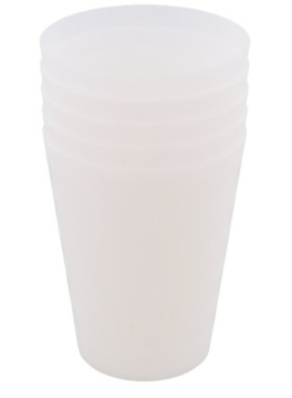 KUBKI SZKLANKI WIELORAZOWE PLASTIKOWE 5szt 300 ml