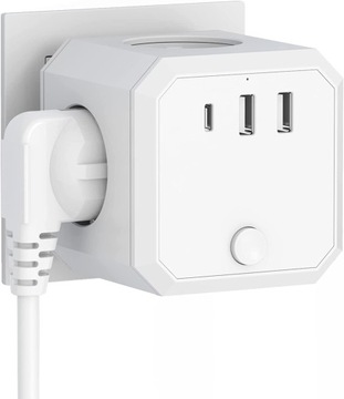 KOSTKA CUBE 4 GNIAZDA USB TYPE C 7W1 BEZ KABLA