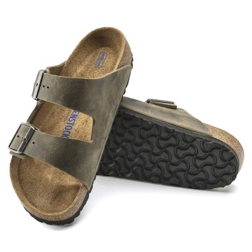 Sandały męskie formowane Birkenstock Arizona OLEJOWANA SKÓRA SOFT FOOTBED