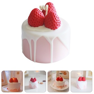 КРЕМОВЫЕ ДЕКОРАТИВНЫЕ СВЕЧИ КЛУБНИКА