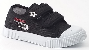 TRAMPKI AMERICAN CLUB TEN125/24 BUTY CHŁOPIĘCE NA RZEP TENISÓWKI CZARNE 26