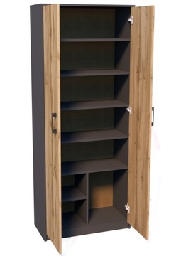 Гардероб, закрытая полка, Графит -дуб Wotan R004 Shelf