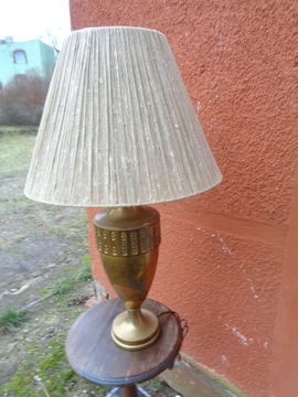 Lampka mosiężna duża z abażurem