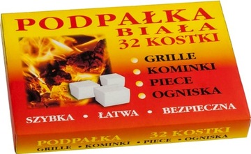 Растопка для шашлыка, кубик белый, 32 шт.