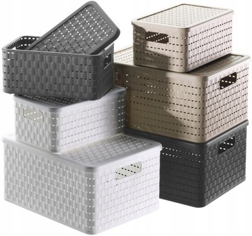 Kosze domowe uniwersalne Rotho Country 2x 28 l Beż