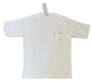 T-shirt Bluzka męska z krótkim rękawkiem Biała Bawełna Roz XXL